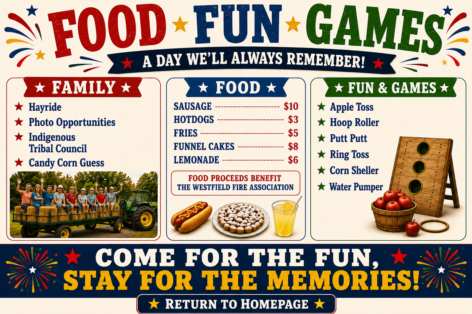 Food Fun Games at the Westfield Center Bicentennial Celebration